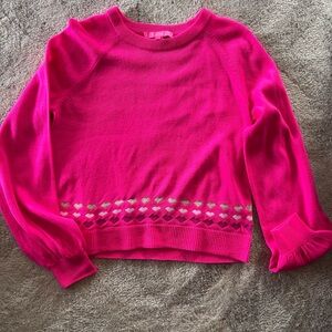 Lilly Pulitzer Pink Sweater with Heart Accents
